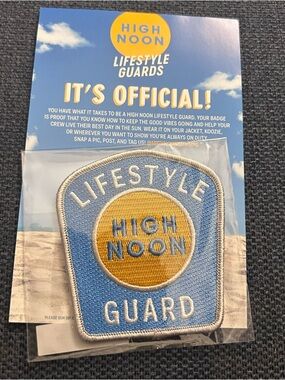 This is a High Noon Hard Seltzer "Lifestyle Guard" collectible patch  New